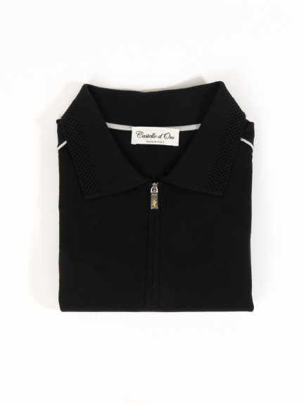 Castello d'OroBlack Polo T-shirt 100% Cotton Regular Fitimage465